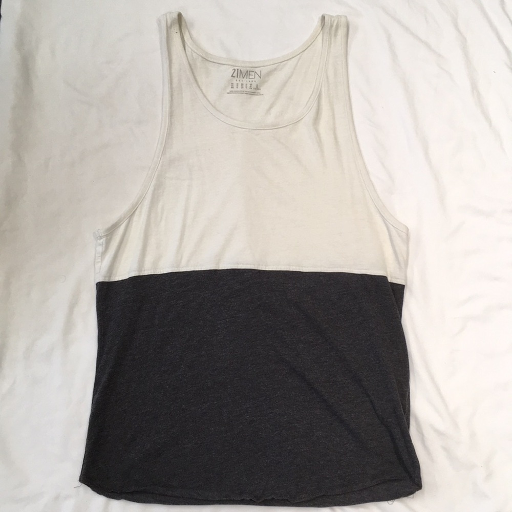 White-Gray 21MEN Tank Top